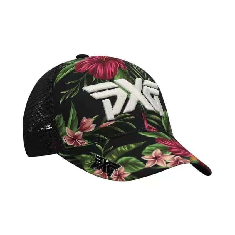 Adjustable Golf Cap with Magnetic Ball Marker Unisex Floral Design