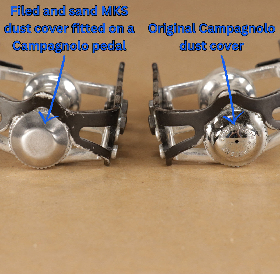 Set of 2 Aluminum Bicycle Pedal Dust Caps for Vintage Campagnolo & Shimano Pedals