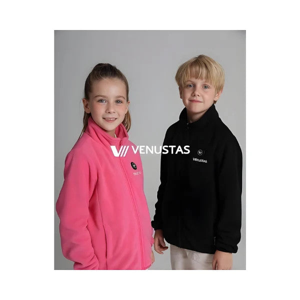 Kids Heated Fleece Jacket with 7.4V Battery & Adjustable Warmth