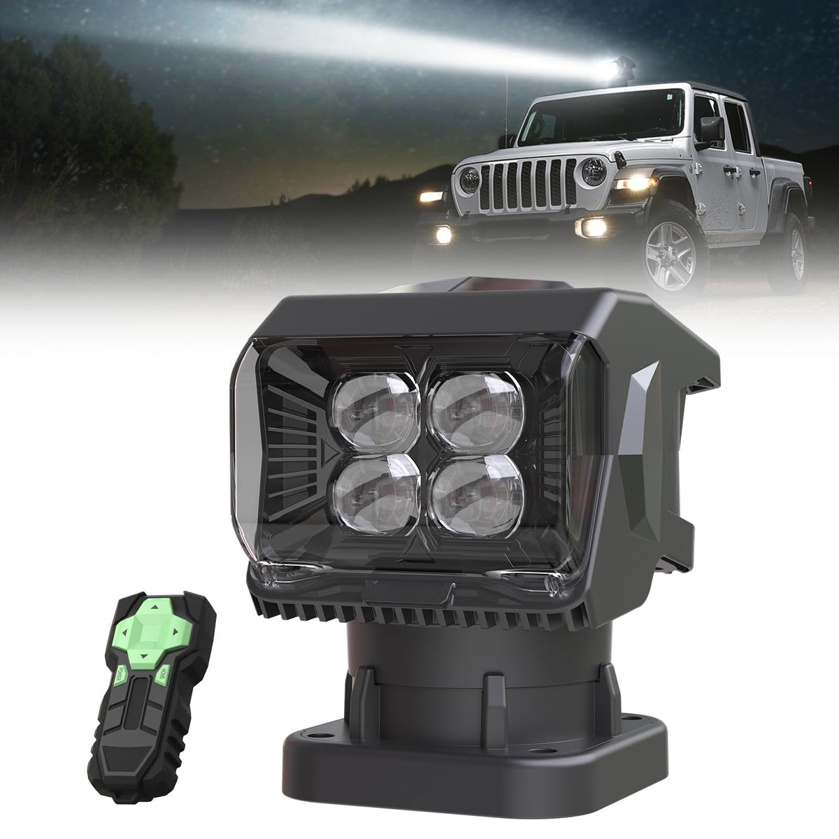 Remote Control LED Spotlight for Truck Off-Road Search Light 50W 360°