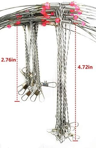 Saltwater Fishing Wire Leaders 10pcs, 1/2/3 Arm Hi-Lo Rig for Deep-Sea & Pier