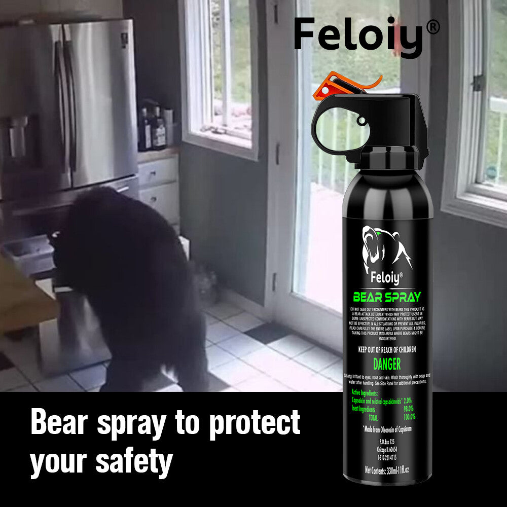 30 Ft Bear Deterrent Spray 11oz with Glow Safety Wedge for Camping & Hiking