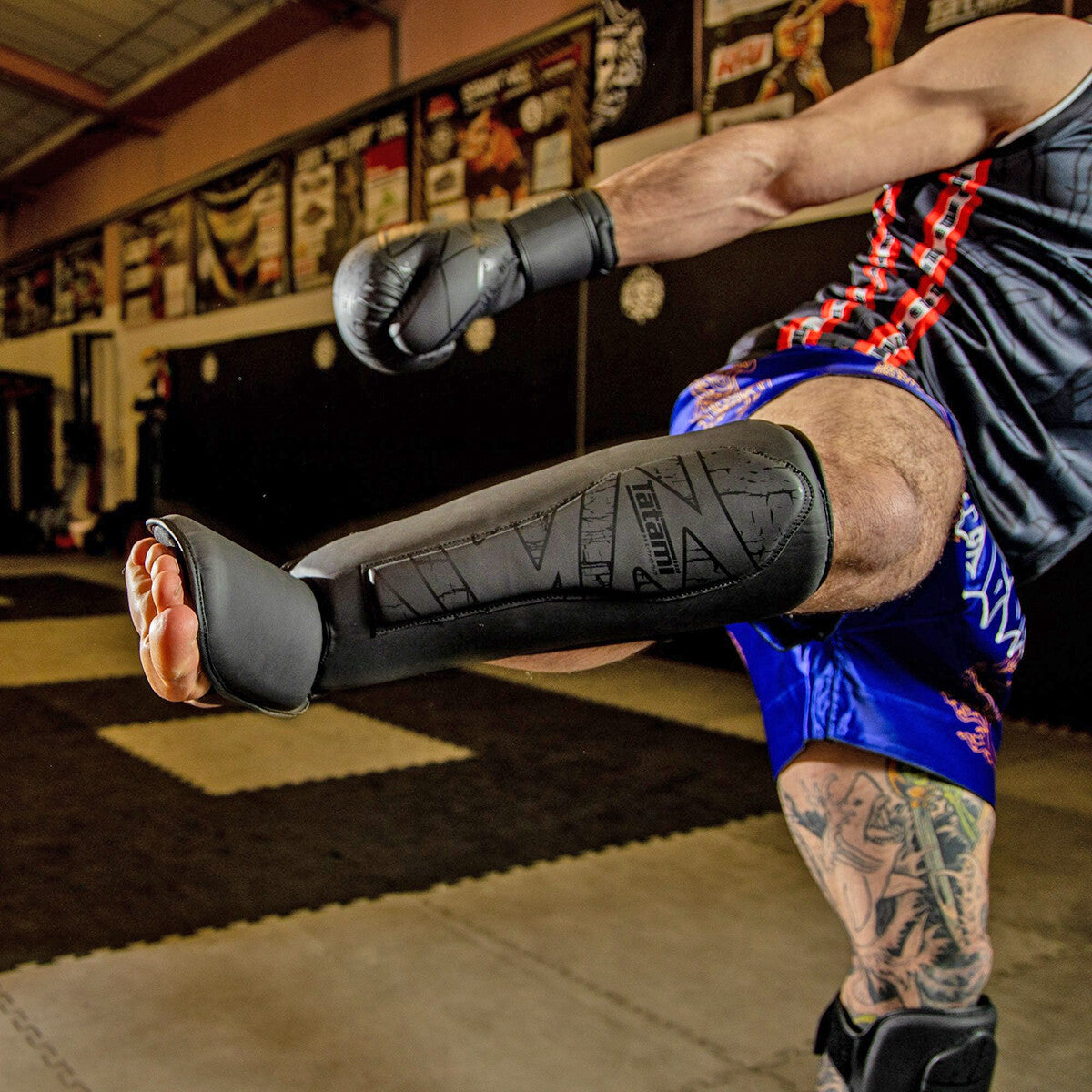 MMA Shin Instep Guards for Martial Arts Training - Black