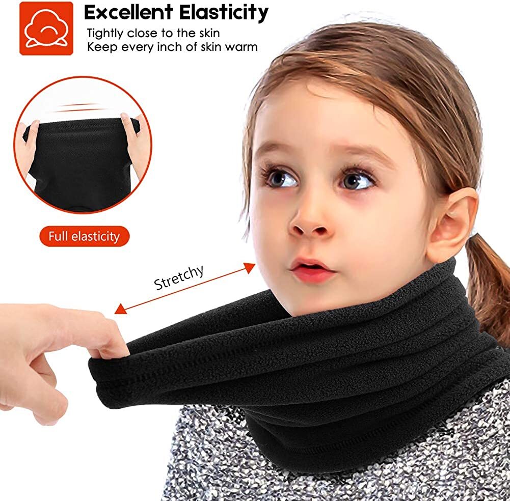 Kids Fleece Neck Warmer Winter Gaiter Balaclava for Skiing & Cold Weather