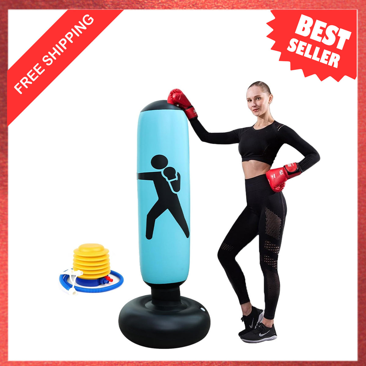 Inflatable Punching Bag for Adults Kids Heavy Duty Boxing & Martial Arts Training