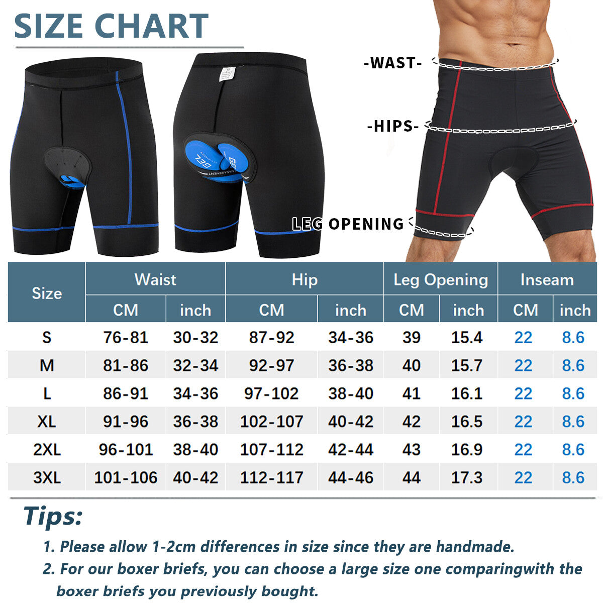 Men's Cycling Shorts with 3D Gel Padding Breathable Road MTB Bike Tights
