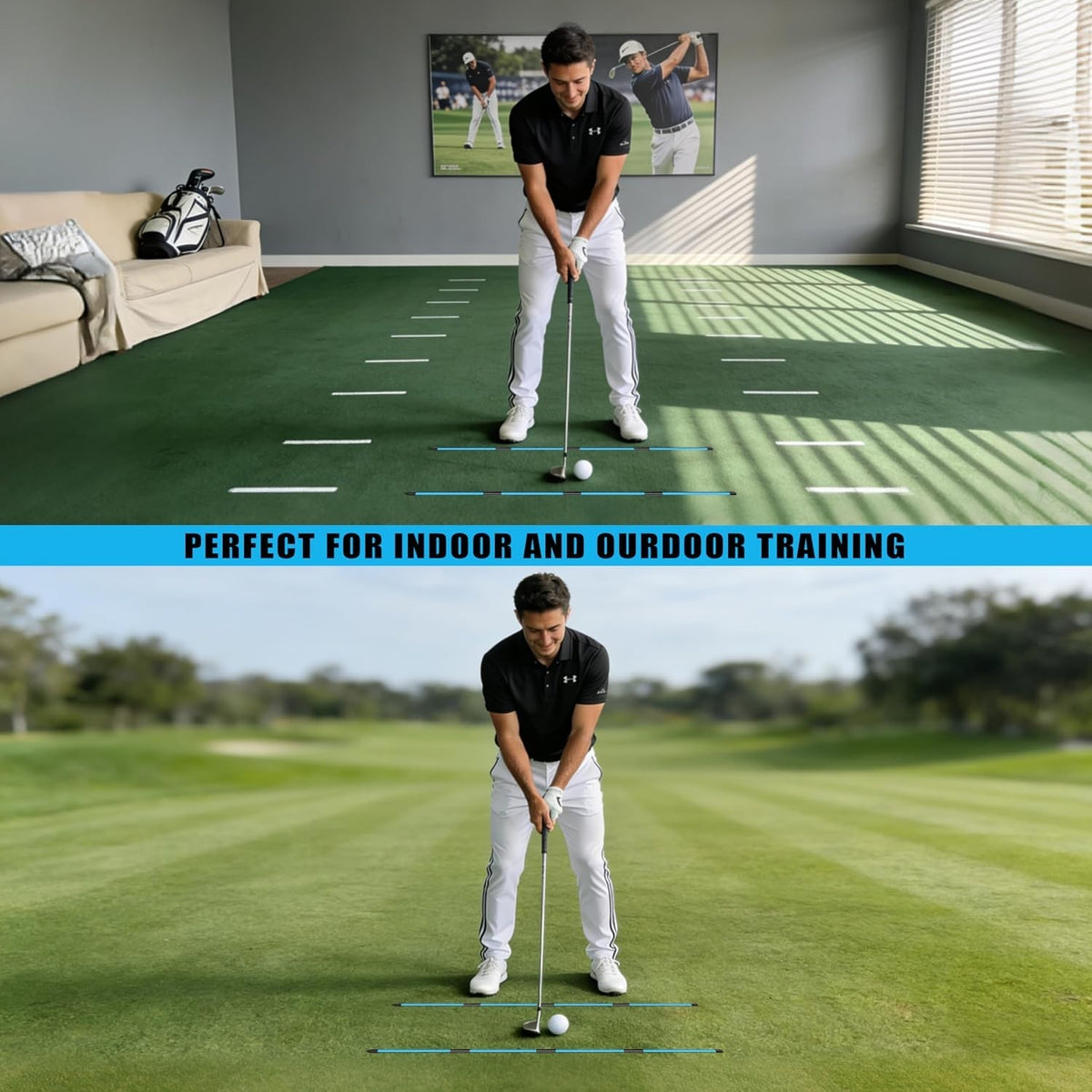 Golf Alignment Sticks Set - Improve Swing Accuracy & Posture Training Aids