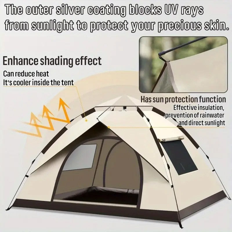 2-3 Person Camping Tent Set with Double Sleeping Bag - Easy Setup Waterproof Gear