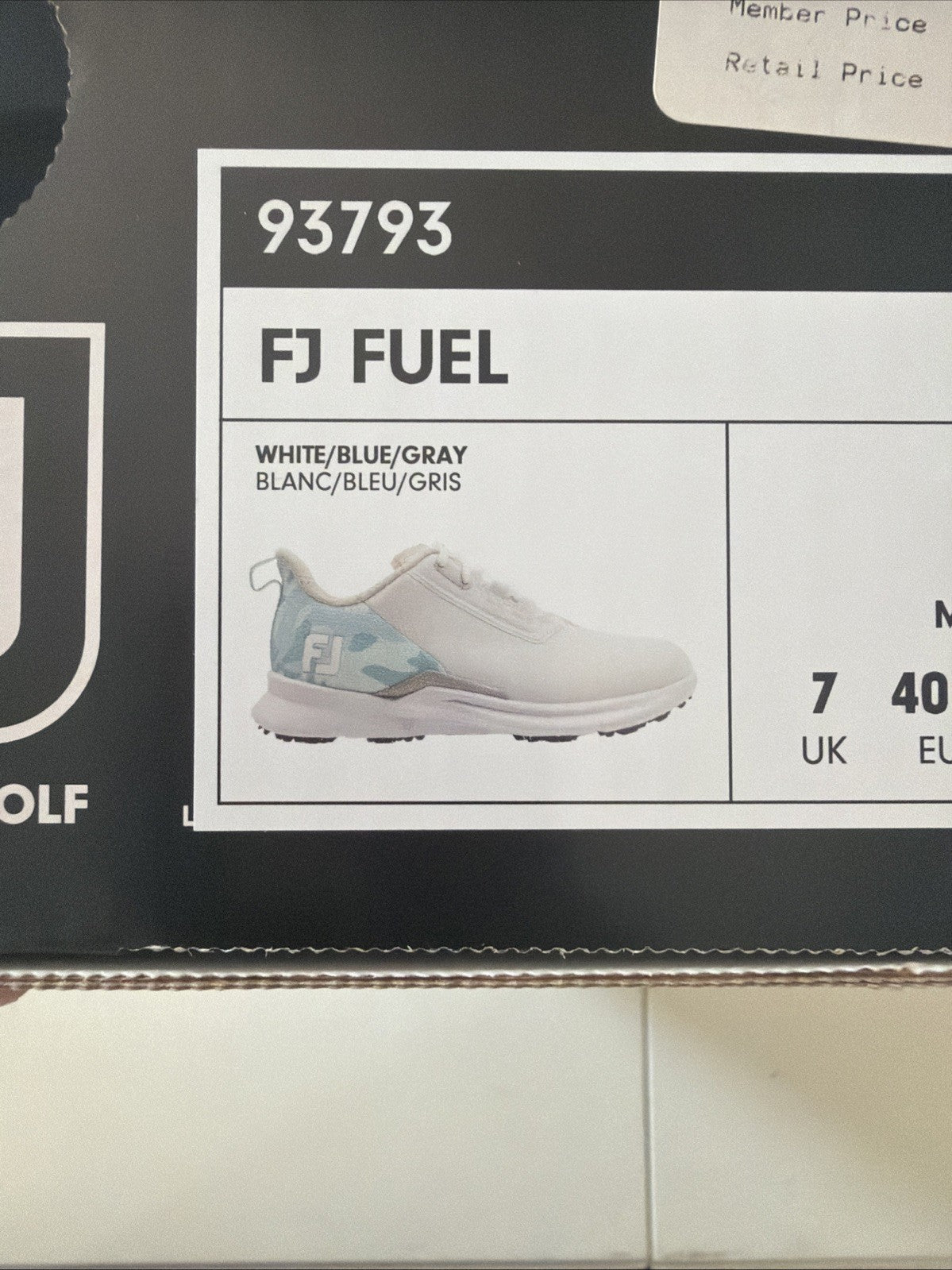 Women’s Golf Shoes FootJoy Fuel White Blue Gray Size 9 New