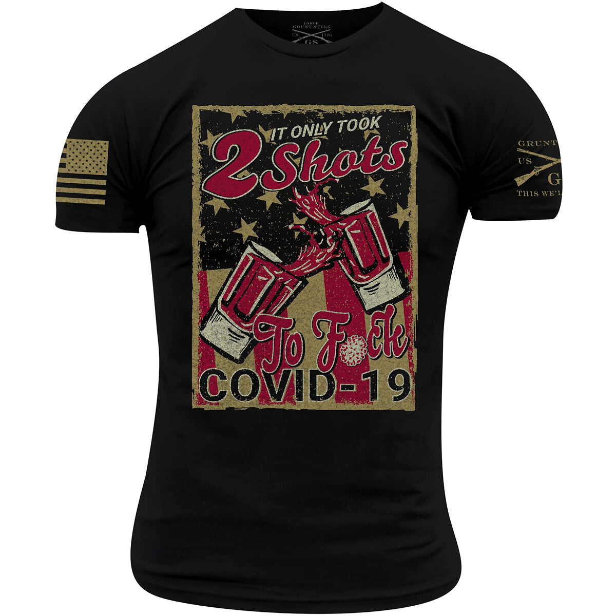 Men's T-Shirt Graphic Tee Casual Short Sleeve Top - Black