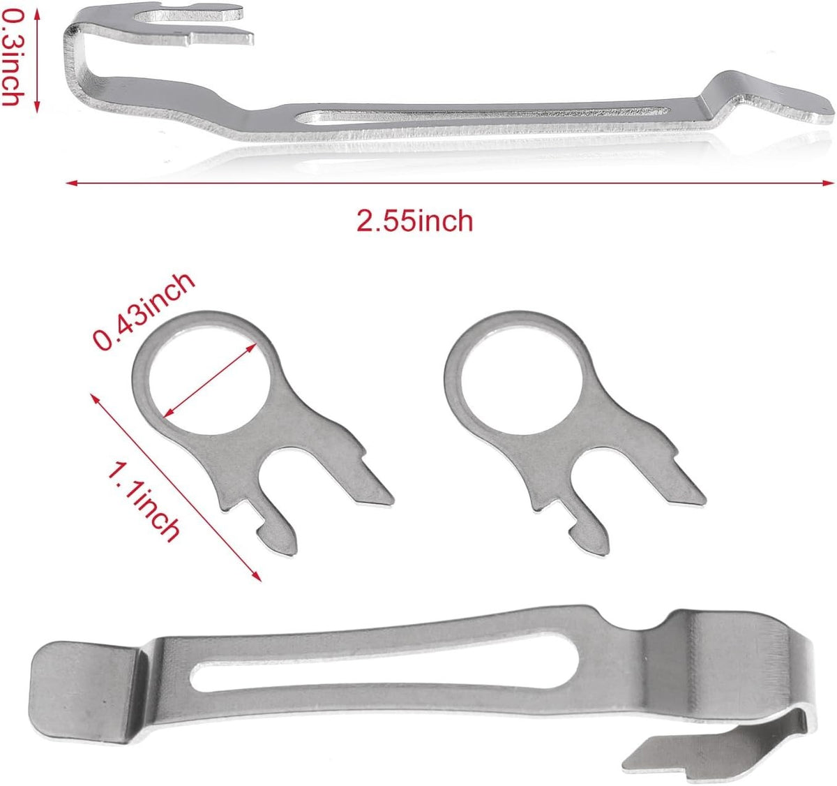 MultiTool Pocket Clips & Lanyard Rings for Leatherman - Stainless Steel Replacement Parts