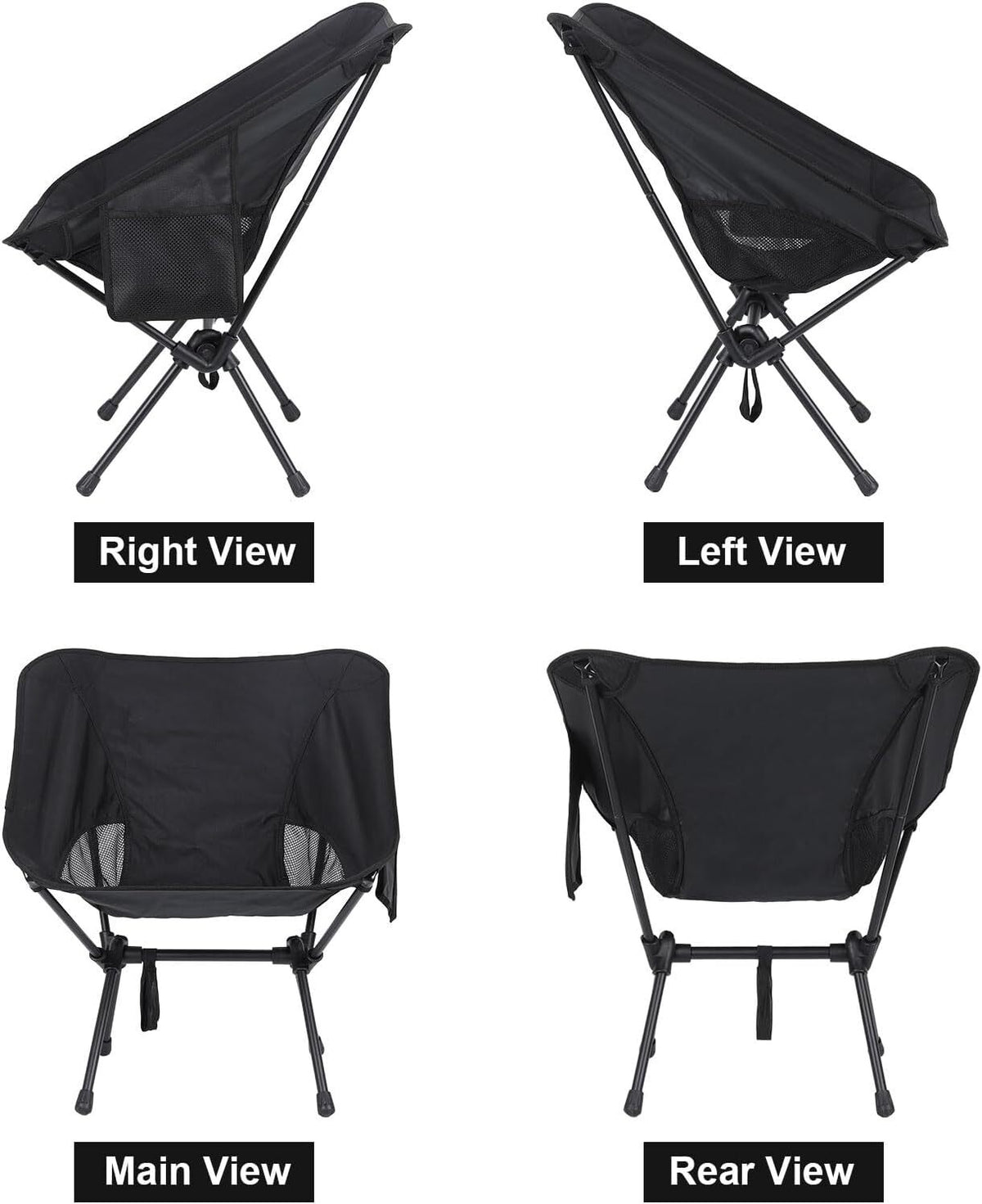 Ultralight Foldable Camping & Beach Chairs with High Back - 1 or 2 Pack