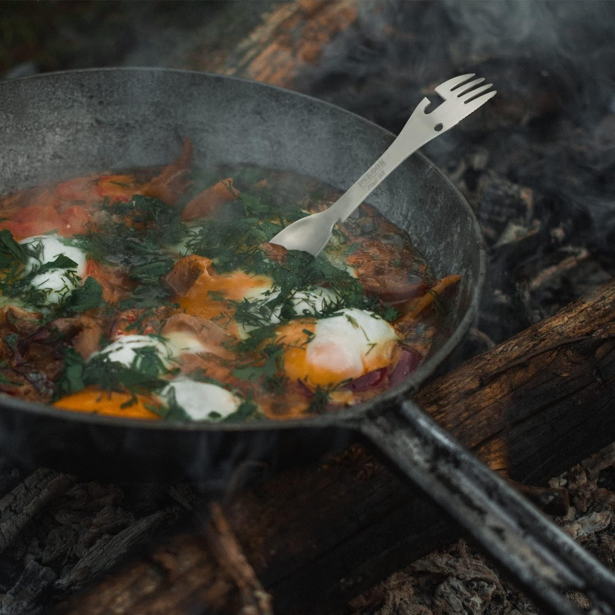 Camping Spork 5-in-1 Stainless Steel Utensil Multi-Tool Lightweight