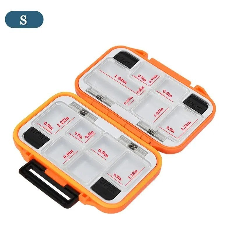 Waterproof Fishing Tackle Box with Compartments 2-Layer Hard Case Storage