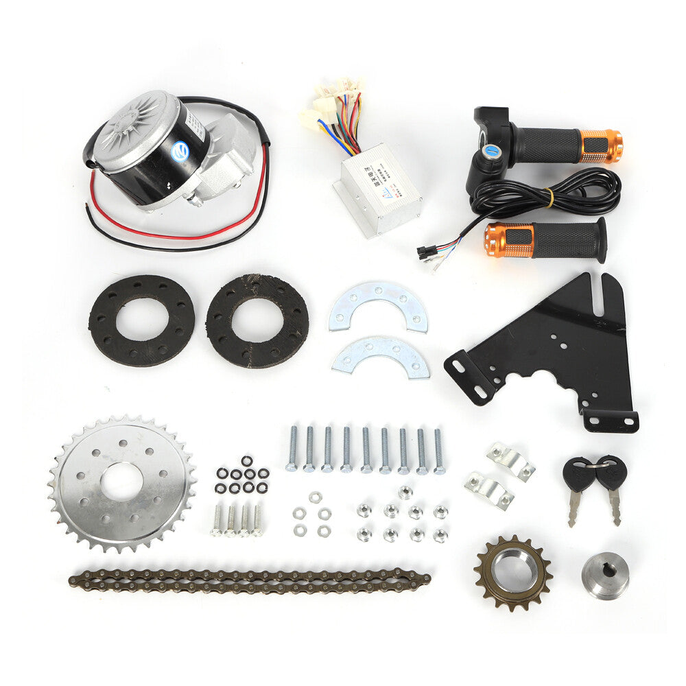 250W 24V Electric Bike Conversion Kit with Brush Motor, Controller & Throttle