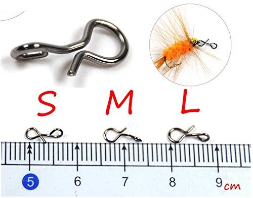 150 Pack Stainless Steel Fly Fishing Snaps - Quick Change Lures & Hooks