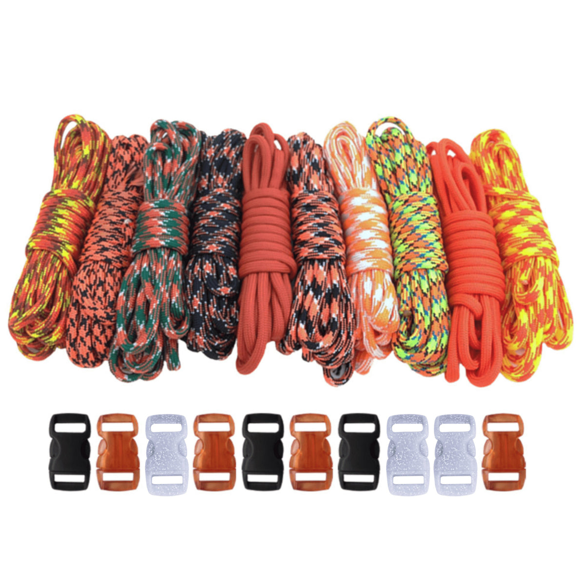 Paracord DIY Bracelet Kit with Buckles - 100 FT Paracord Crafting Set
