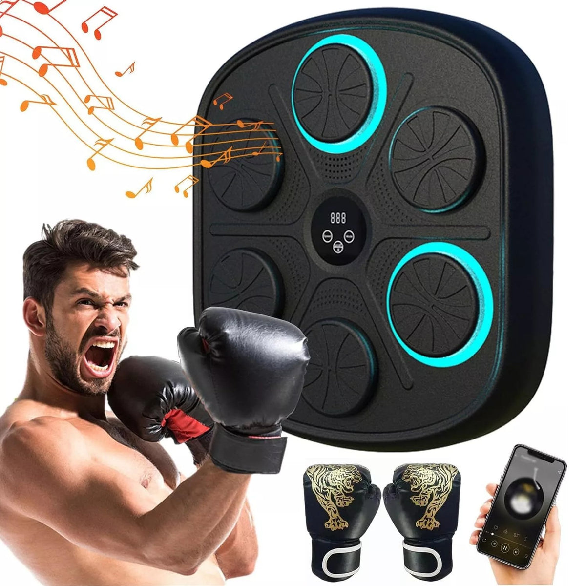Electronic Boxing Training Machine with Bluetooth & LED Lights - Home Workout Target