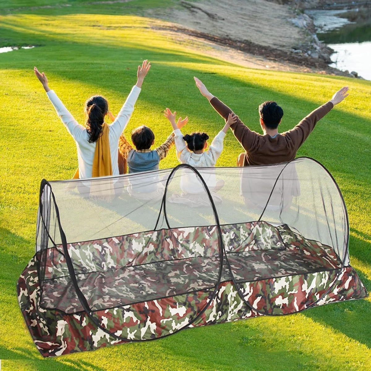 Portable Mosquito Net Tent Foldable Pop-Up Travel Camping Mesh Screen