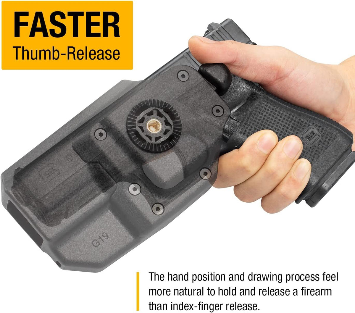 1911 Pistol Holster with Thumb Release and Optics Cut - Fits Colt, Kimber, Rock Island