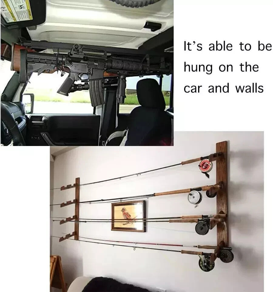Heavy-Duty Truck Gun Rack - Versatile Black Metal Rifle & Tool Holder