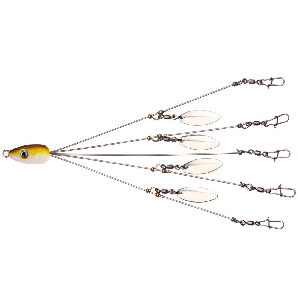 Umbrella Fishing Rig with 4 Blades and 5 Arms for Bass Tackle - Multiple Sets & Colors