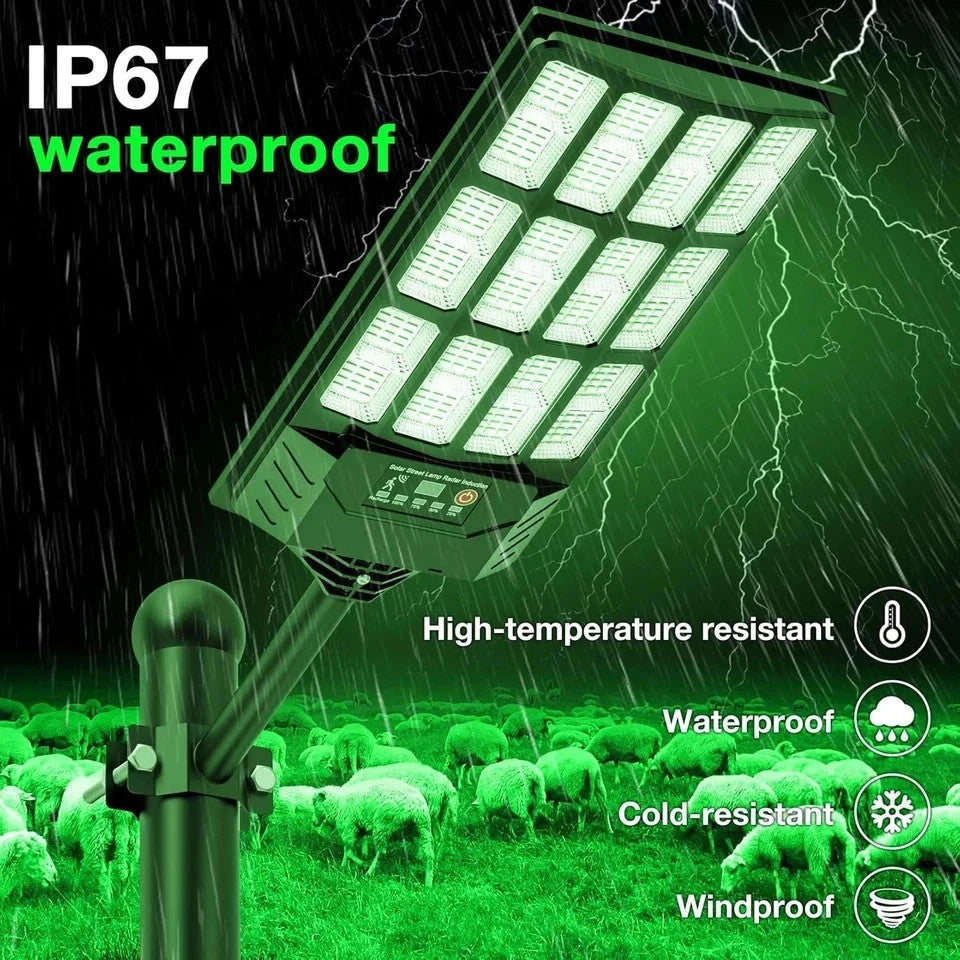 Solar LED Hog Hunting Light - 22000LM Green Feeder Light for Night Hunting