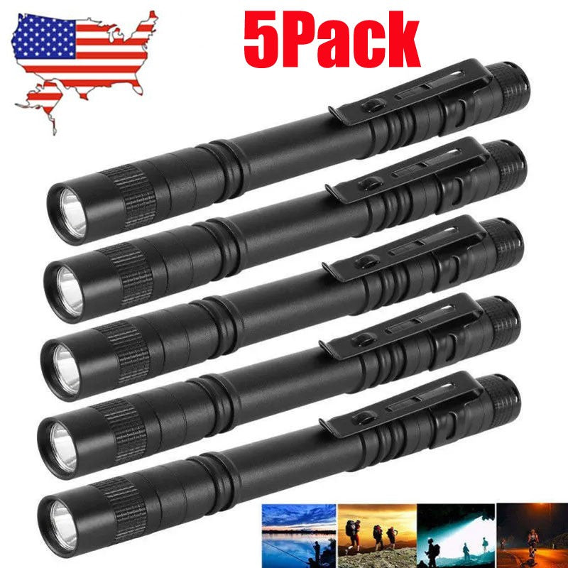 Mini LED Flashlight Penlight with Clip IPX4 Waterproof Portable Torch