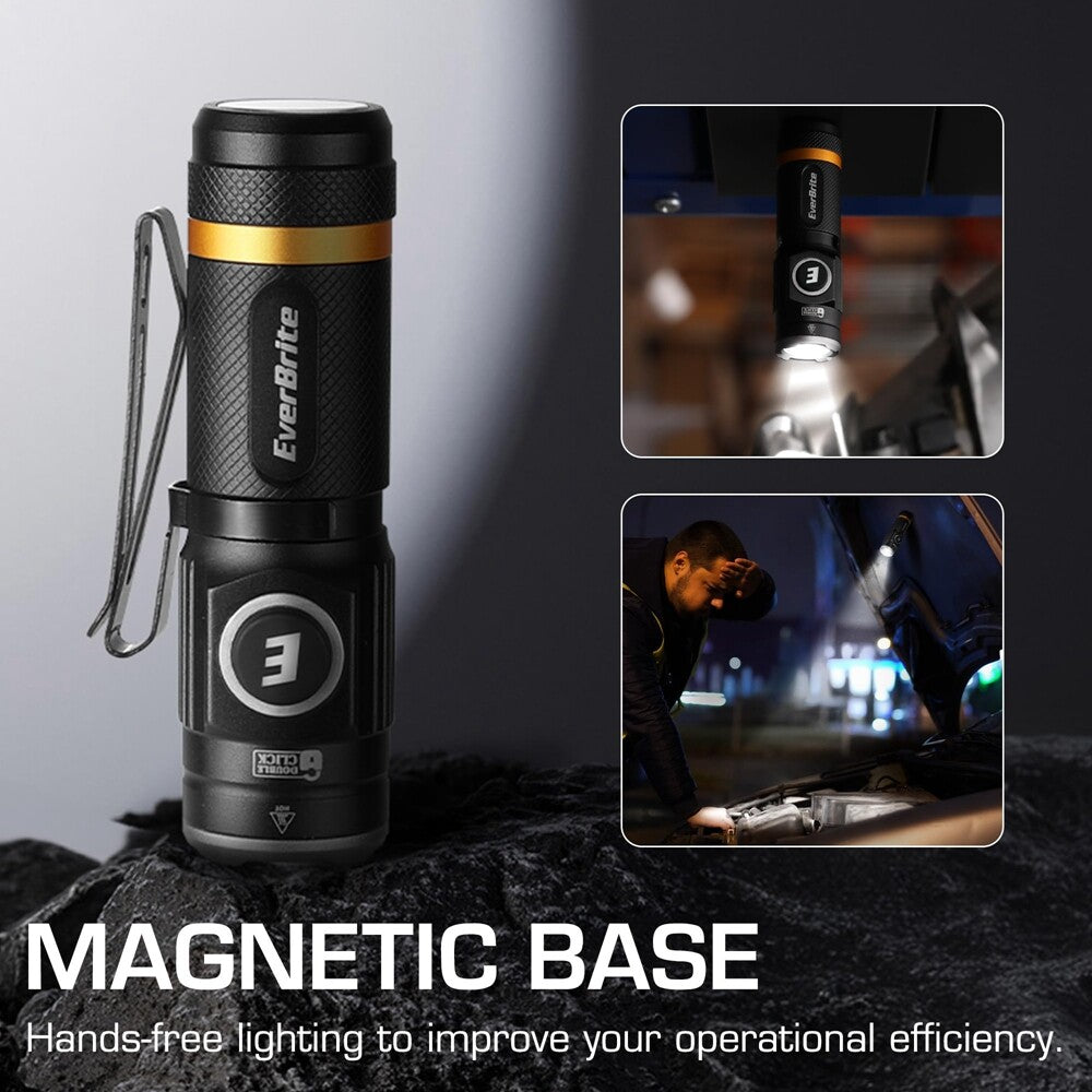 Rechargeable Mini Flashlight 500 Lumens with USB-C, Magnetic Base & 5 Modes
