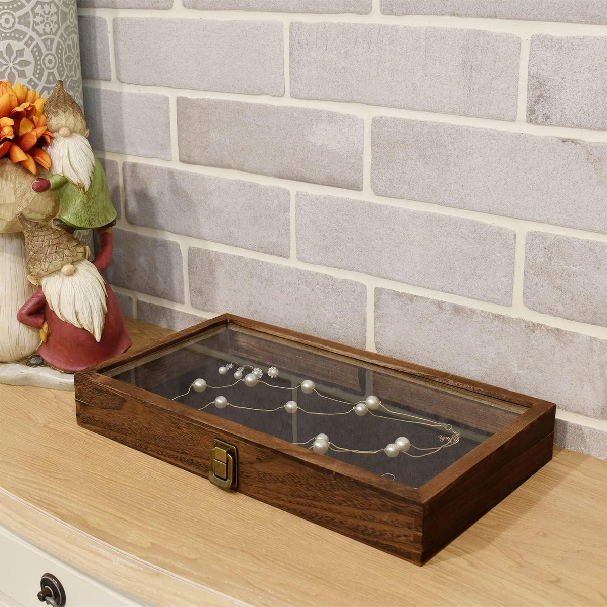 Gun Display Case Black Handgun Pistol Revolver Glass Lock Shadow Box
