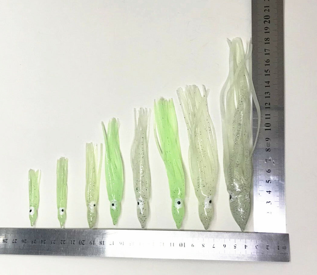 Glow Fishing Lures Squid Skirts Set Soft Baits for Saltwater & Freshwater Fishing