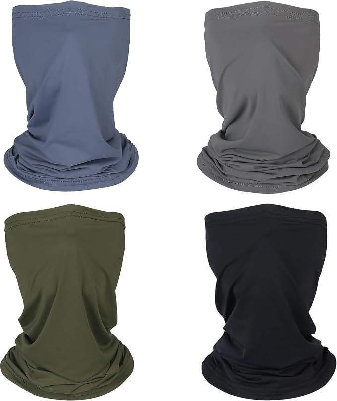 4 Pack Breathable UV Sun Protection Neck Gaiters - Cooling Face Cover