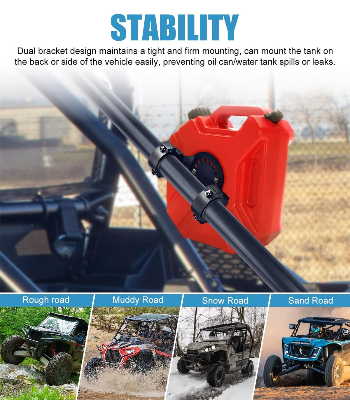 UTV Gas Can Mount Water Tank Oil Can Holder for Polaris RZR Talon Can-Am