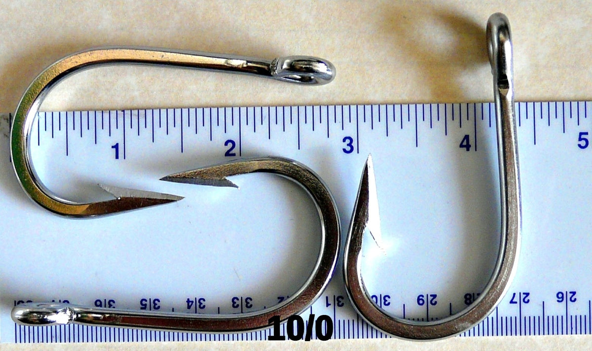 50 Pcs Big Game Stainless Steel Fishing Hooks Size 10/0 Tuna Swordfish