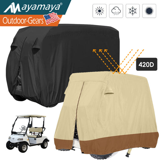 Heavy Duty Waterproof Golf Cart Cover Tarp for 4 Passenger Vehicles