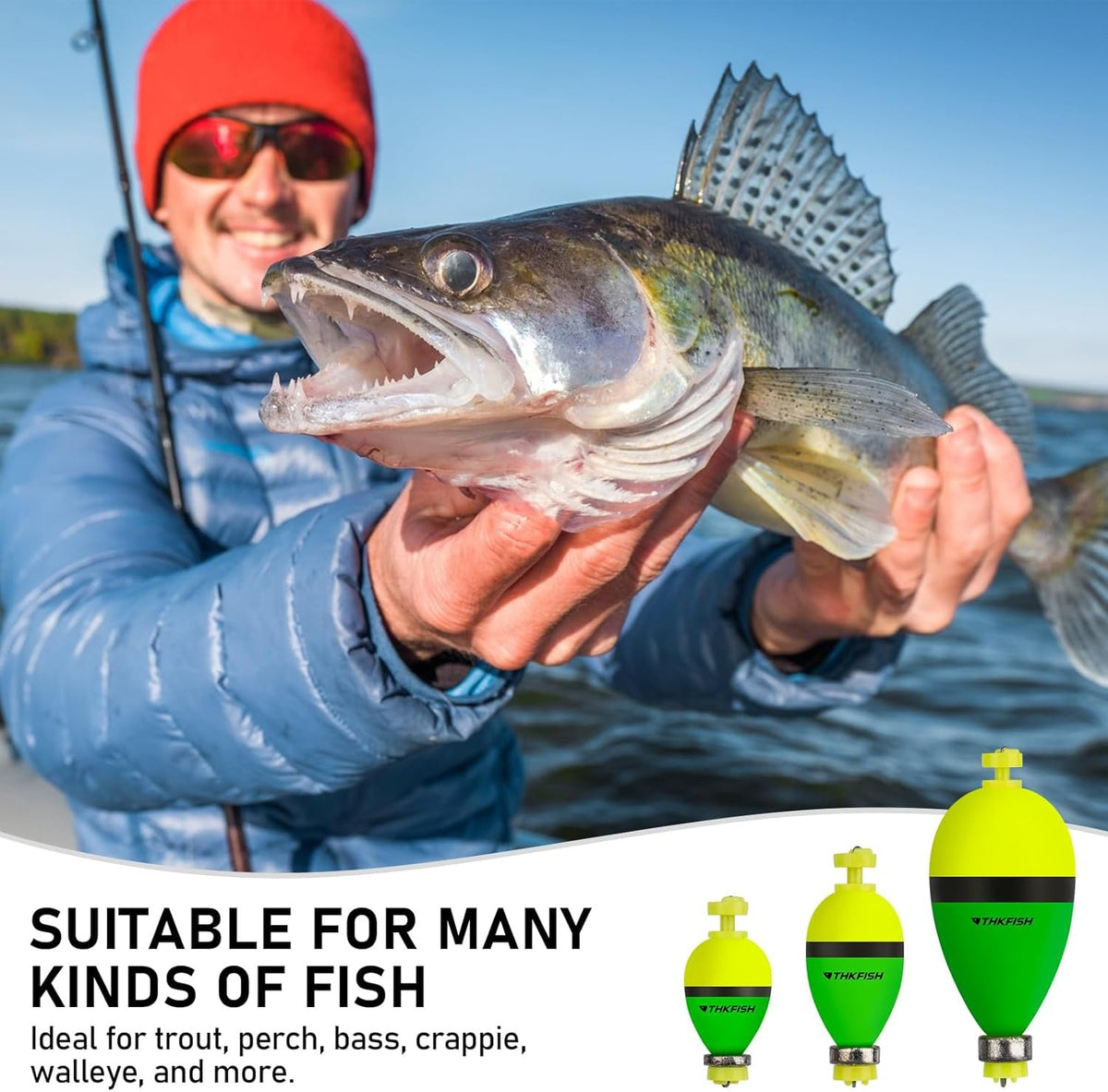Weighted Foam Fishing Bobbers Floats for Fish 1-2 Inch - Bright Visibility