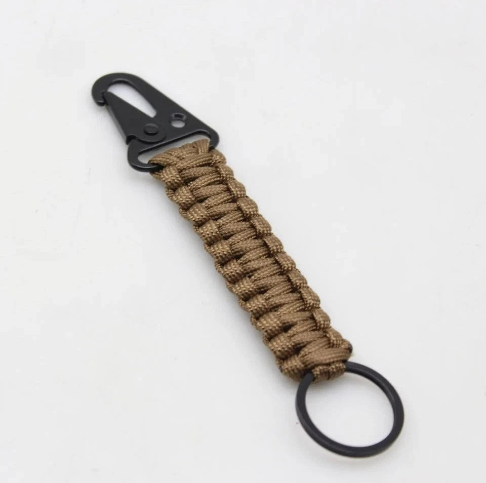 Tactical Paracord Keychain with HK Clip - Rugged EDC Key Fob and Lanyard