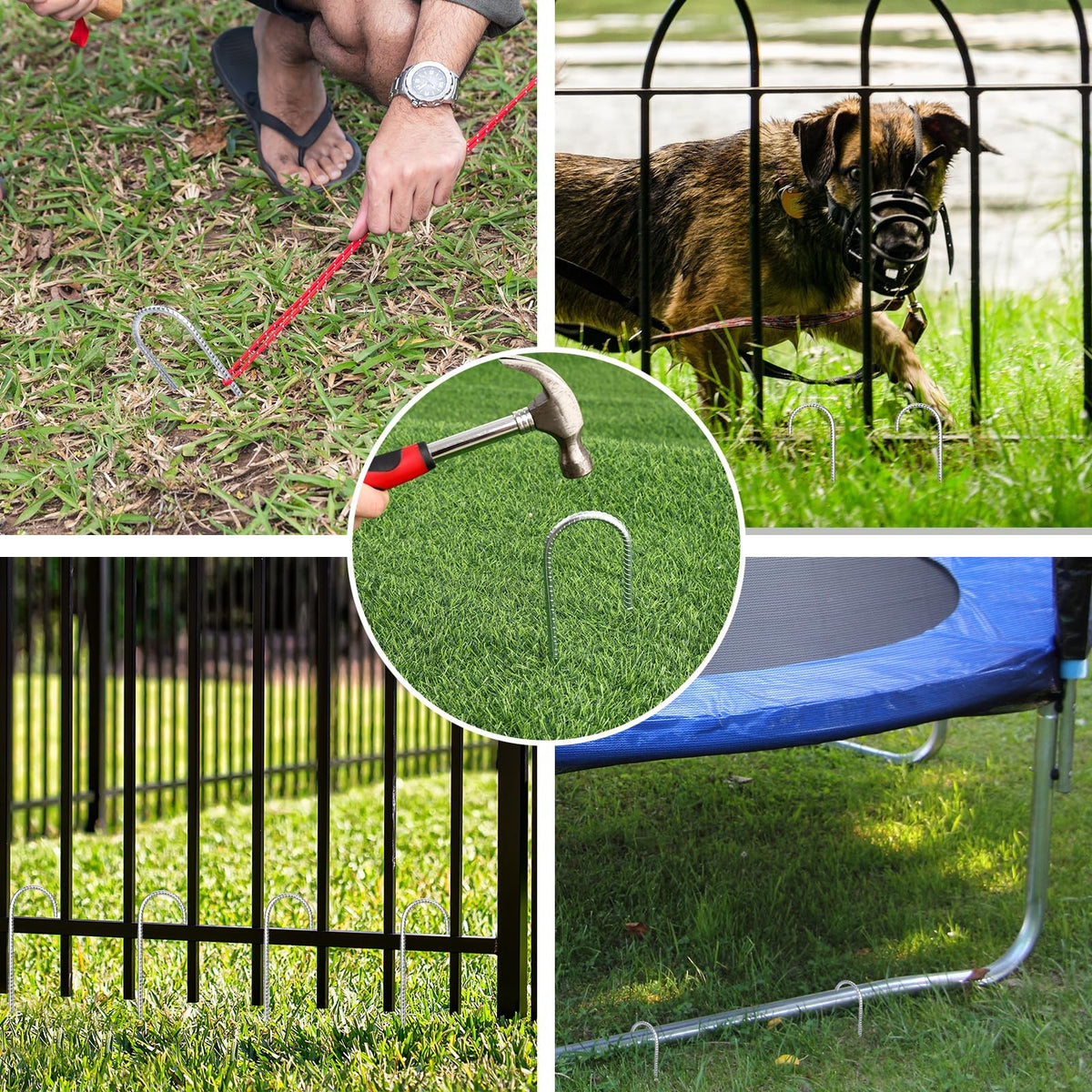 12 Inch Rebar Stakes Set - Rust-Proof Metal Tent & Landscape Ground Stakes