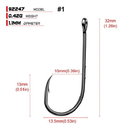 High Carbon Steel Baitholder Fishing Hooks Assortment - Multiple Sizes & Quantities
