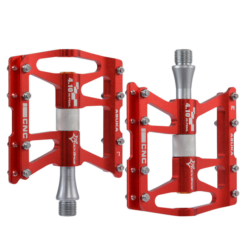 Bike Pedals Flat Aluminum Alloy 4 Bearings 9/16" Platform Cycling Accessories