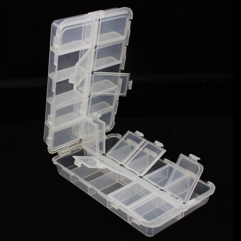 20-Compartment Transparent Fishing Tackle Box for Hooks Beads and Lures