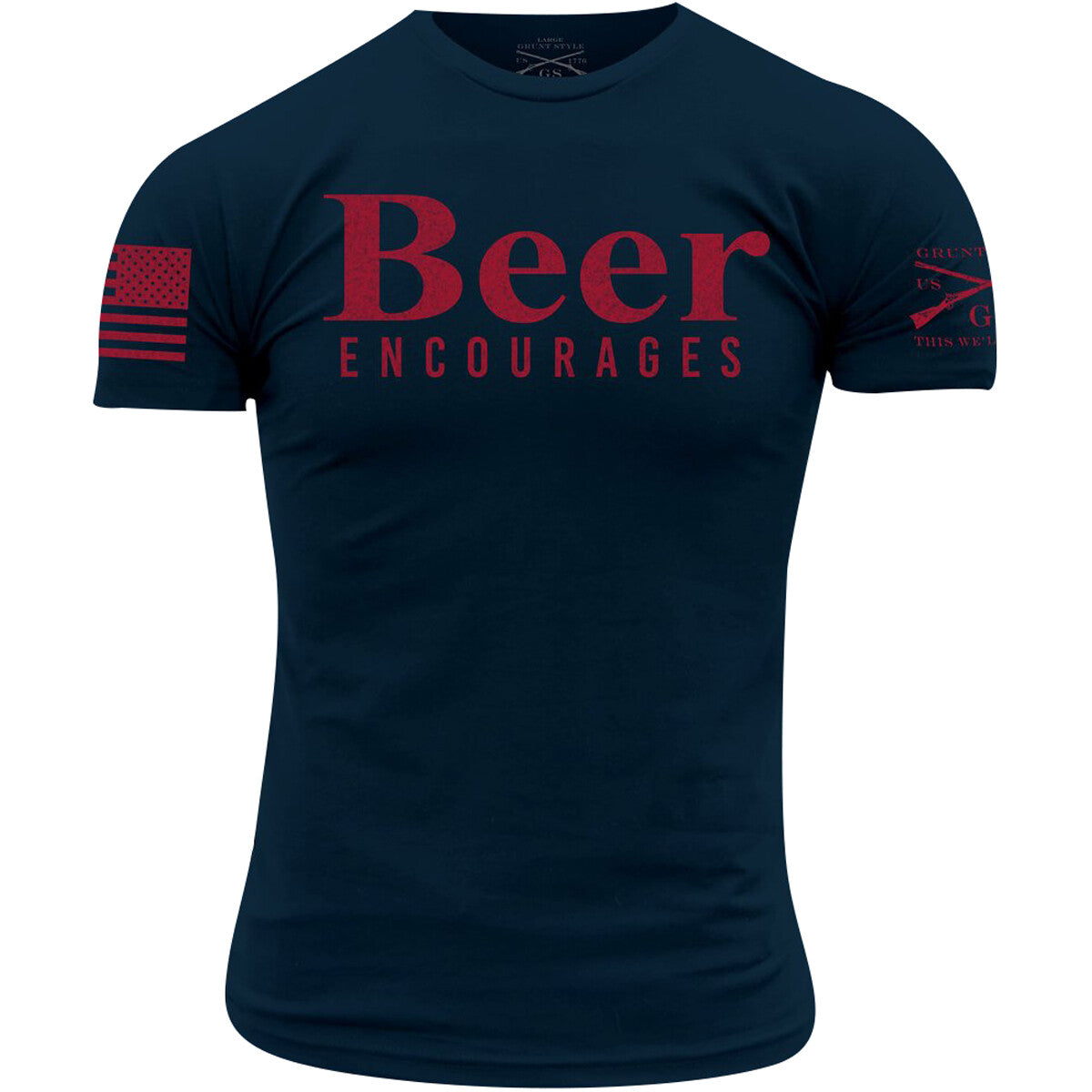 Beer Encourages T-Shirt - Midnight Navy, Unisex Casual Tee
