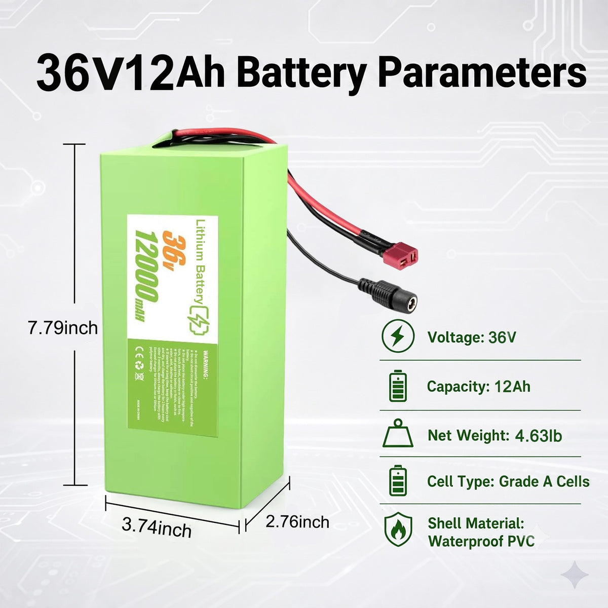 Electric Bicycle Battery Pack 36V 48V 52V 10Ah-30Ah for E-Bikes UL Certified