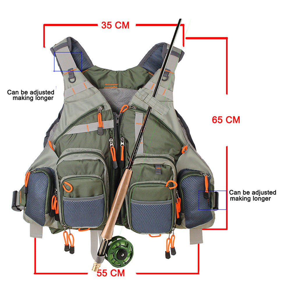 Fly Fishing Vest Pack for Men Adjustable Breathable Multi-Pocket Fishing Vest