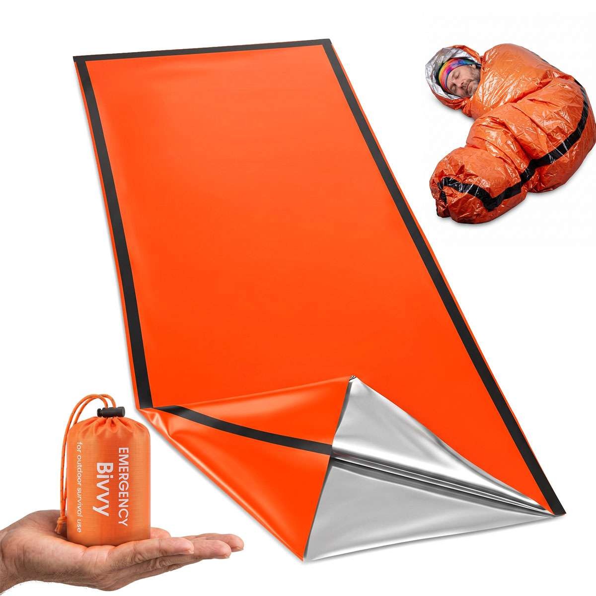 5 Pack Emergency Sleeping Bags Waterproof Thermal Survival Outdoor Camping