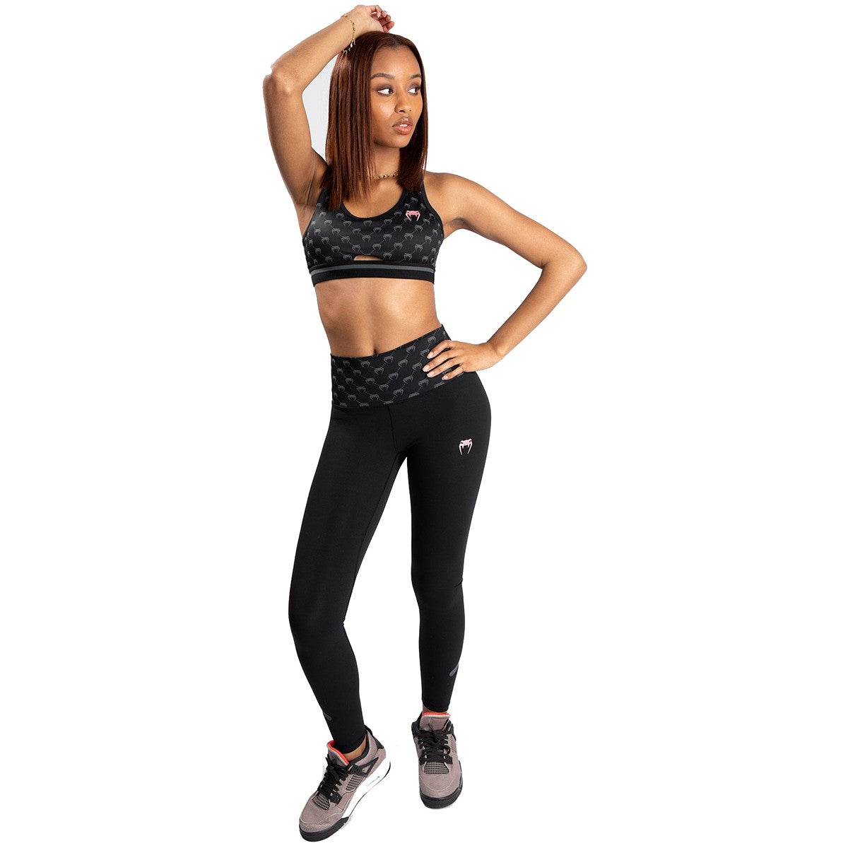Women's Monogram Leggings - Black Pink Gold Fitness & Athletic Wear