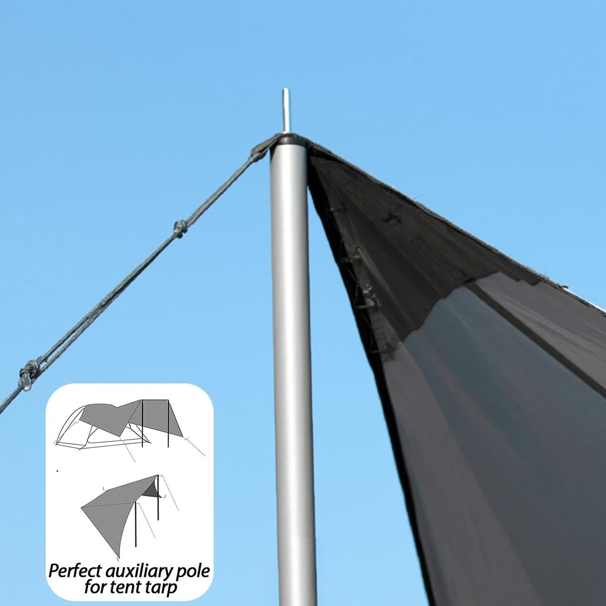Adjustable Alloy Steel Tent Poles Set - Lightweight Camping Support 2 Pack