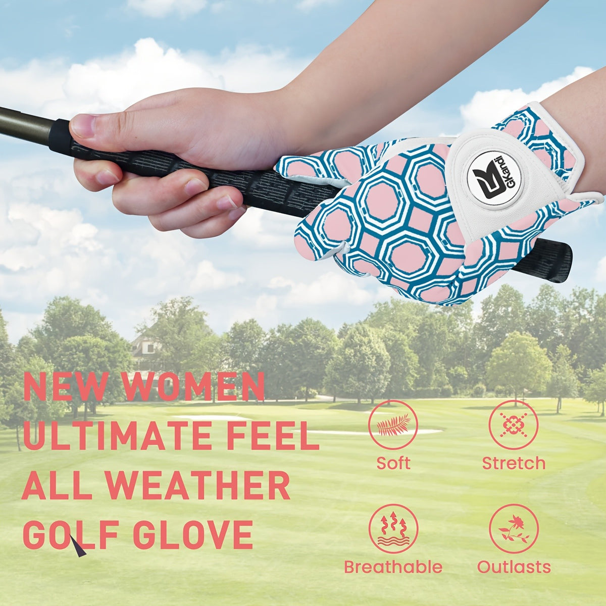 Women’s Golf Gloves with Ball Marker 2 Pack Breathable & Comfortable