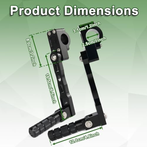 Universal Motorcycle Highway Pegs for 22-28mm Crash Bars - Aluminum Support