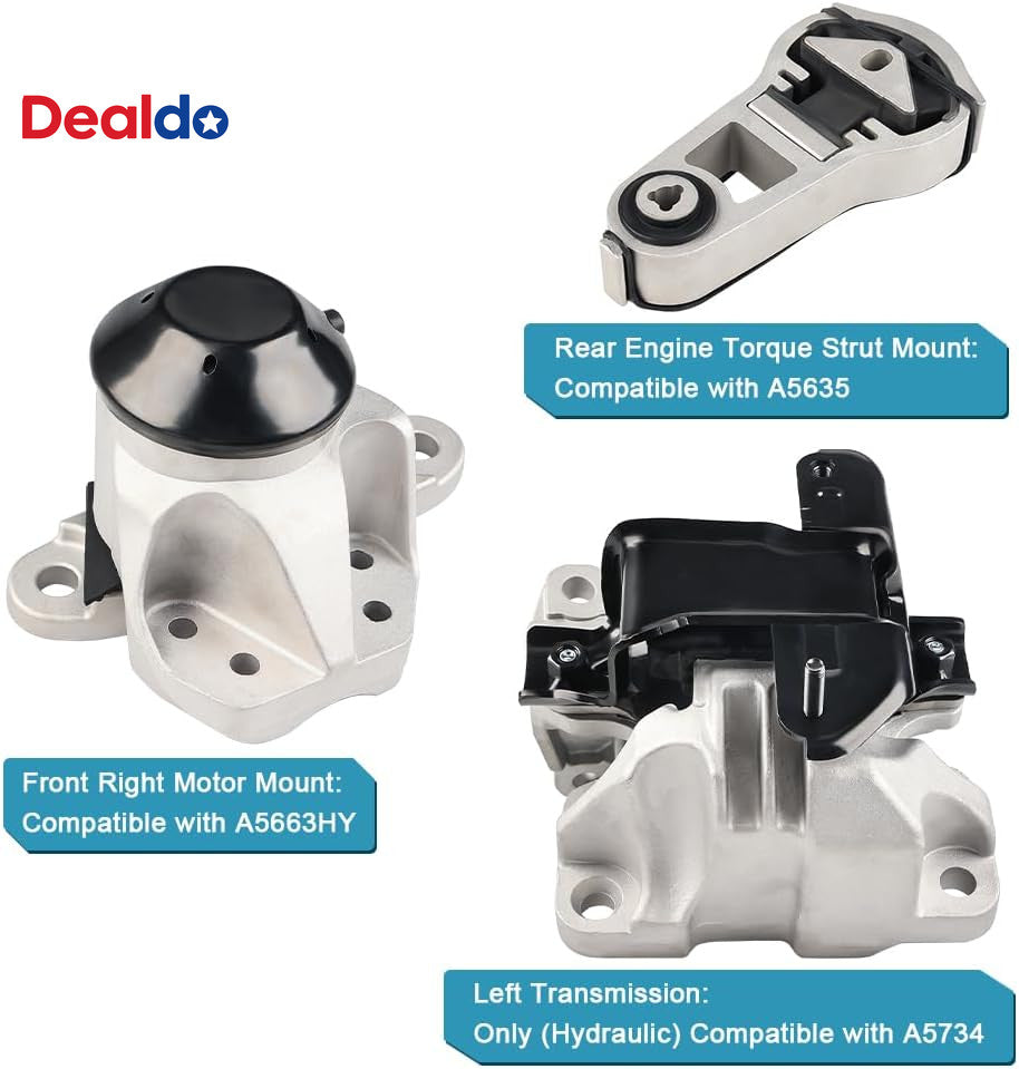 Engine & Transmission Mount Set for Ford Explorer 3.5L V6 2011-2015